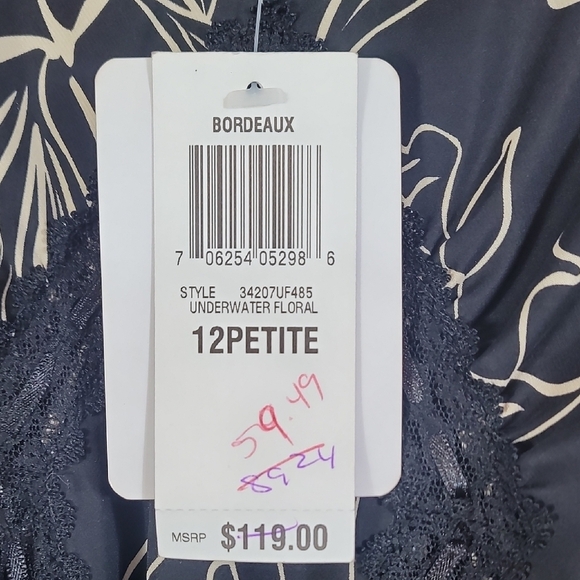 NWT Babydoll 100% Silk Midi Dress Y2K Size 12 Black Whimsigoth Flutter Witchy - Picture 7 of 15